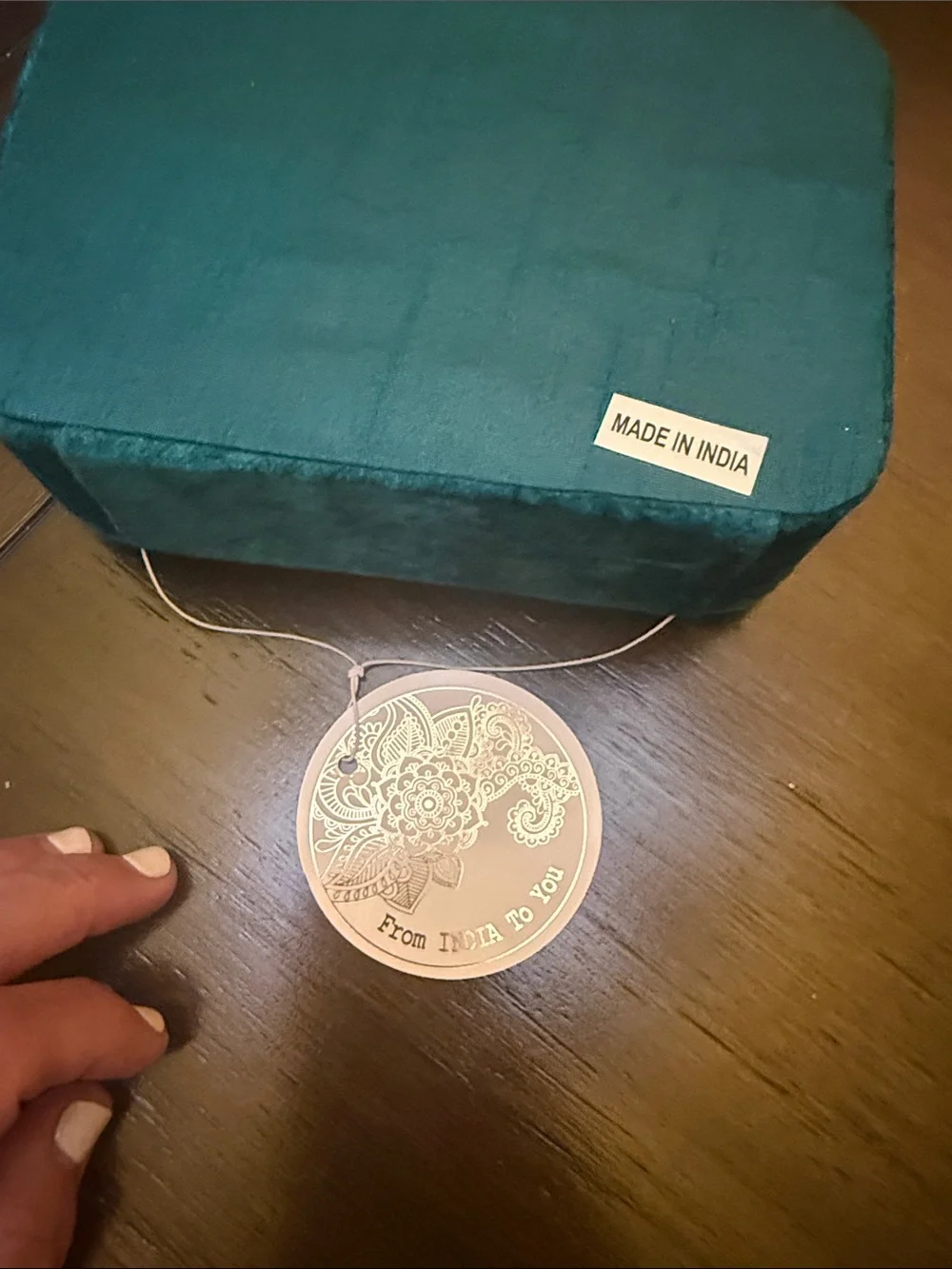 NYT Embroidered Floral Velvet jewelry box Beaded 'S'